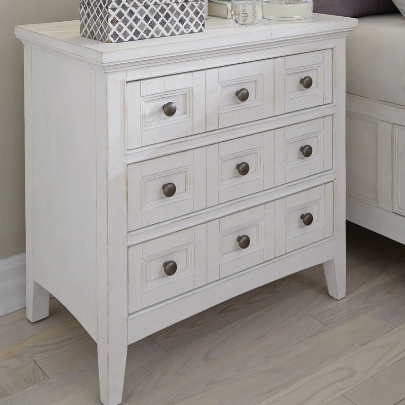 Heron Cove - Relaxed Traditional Chalk White Three Drawer Nightstand - Chalk White by Unique Piece Furniture