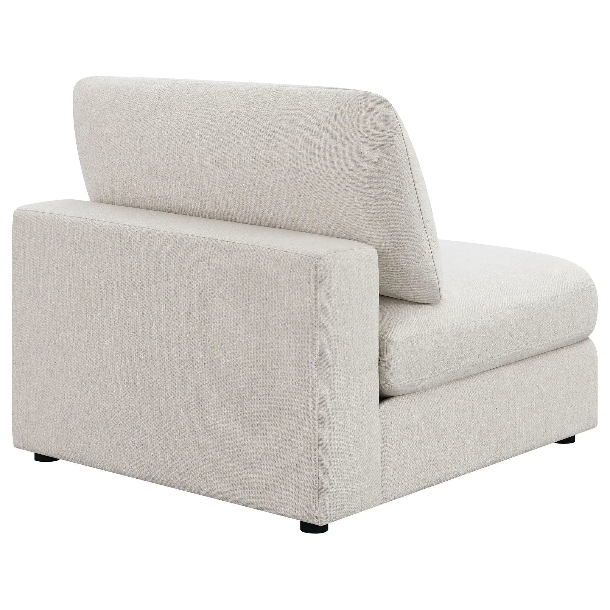 Serene Upholstered Armless Chair Beige by Unique Piece Furniture