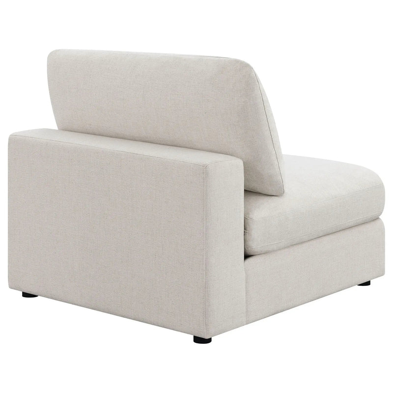 Serene Upholstered Armless Chair Beige by Unique Piece Furniture