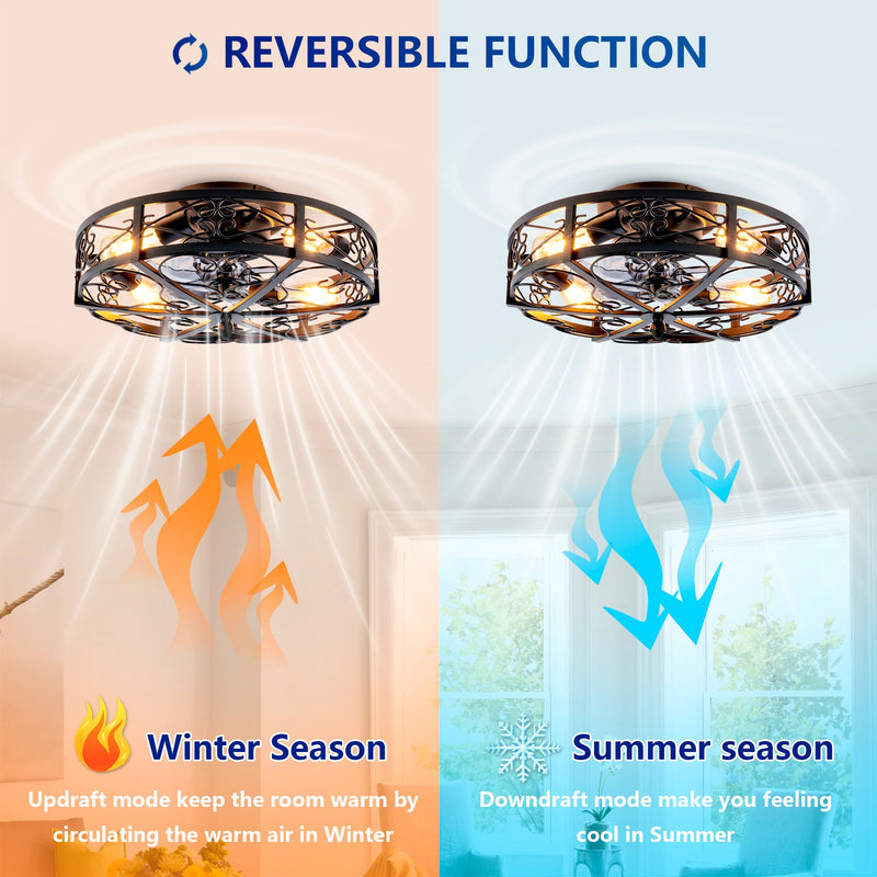 20" Mounting Type Ceiling Fan with Reversible Motor and Remote Control by HouseOfZazla