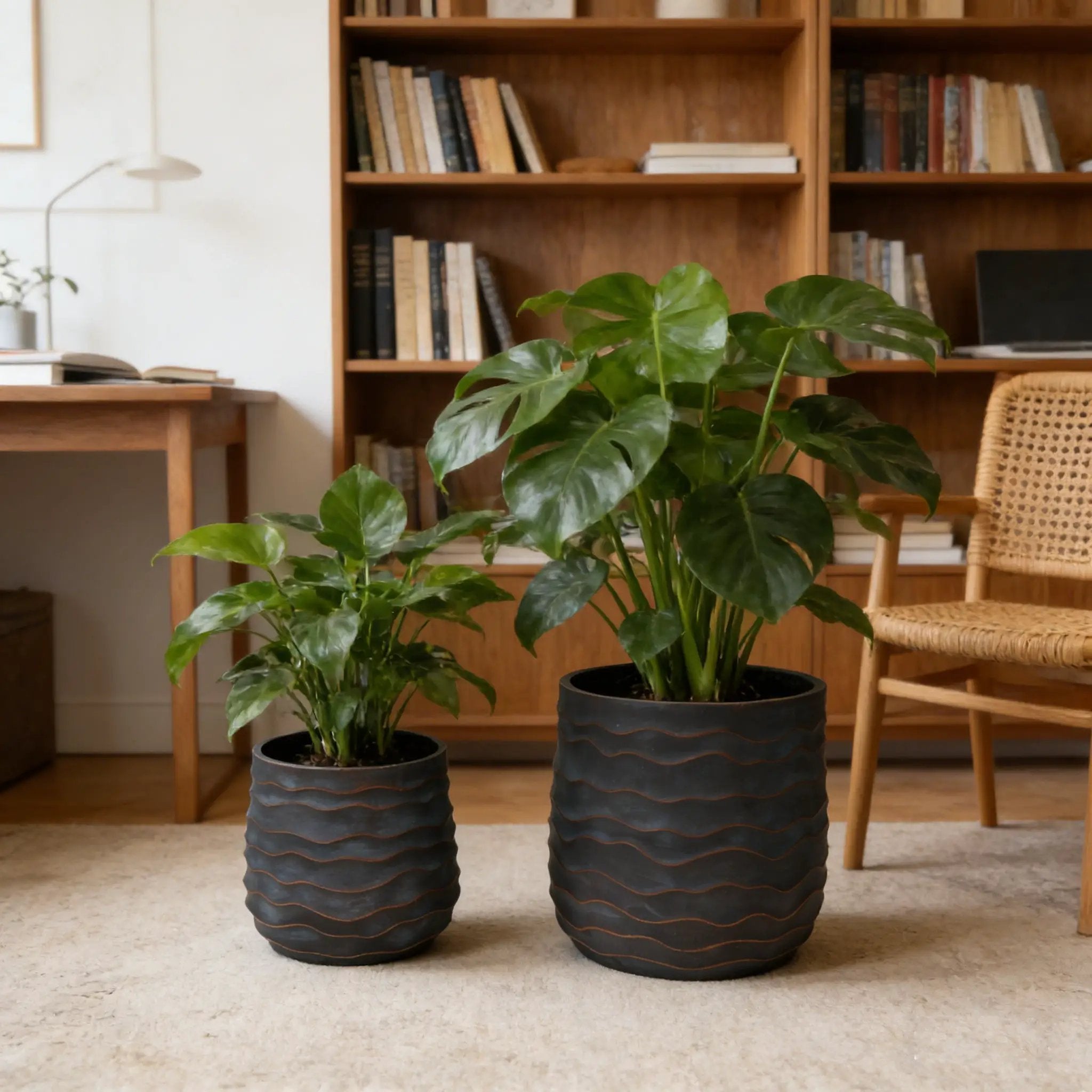 Large Round Planters Set of 2 by HouseOfZazla