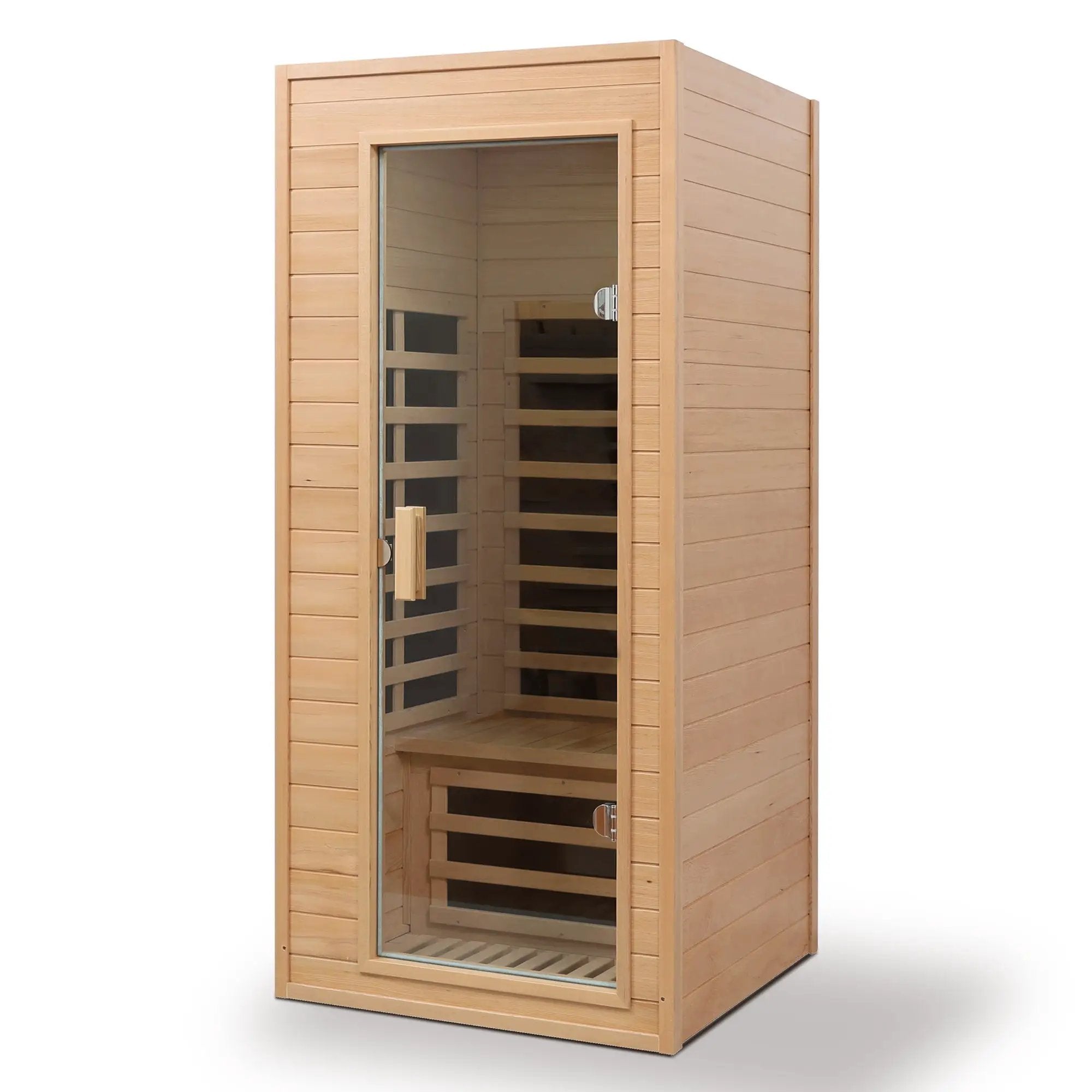 Hemlock One-person Far Infrared Roof Embedded Indoor Sauna Room Natural Hemlock 33.7x33.46x72.83 inches by HouseOfZazla