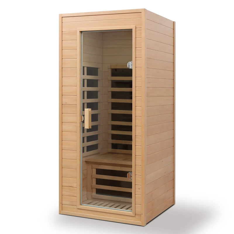 Hemlock One-person Far Infrared Roof Embedded Indoor Sauna Room Natural Hemlock 33.7x33.46x72.83 inches by HouseOfZazla