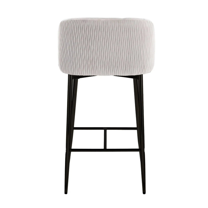 Fran - Pleated Waves Contemporary Fixed Height Counter Stool (Set of 2) by HouseOfZazla