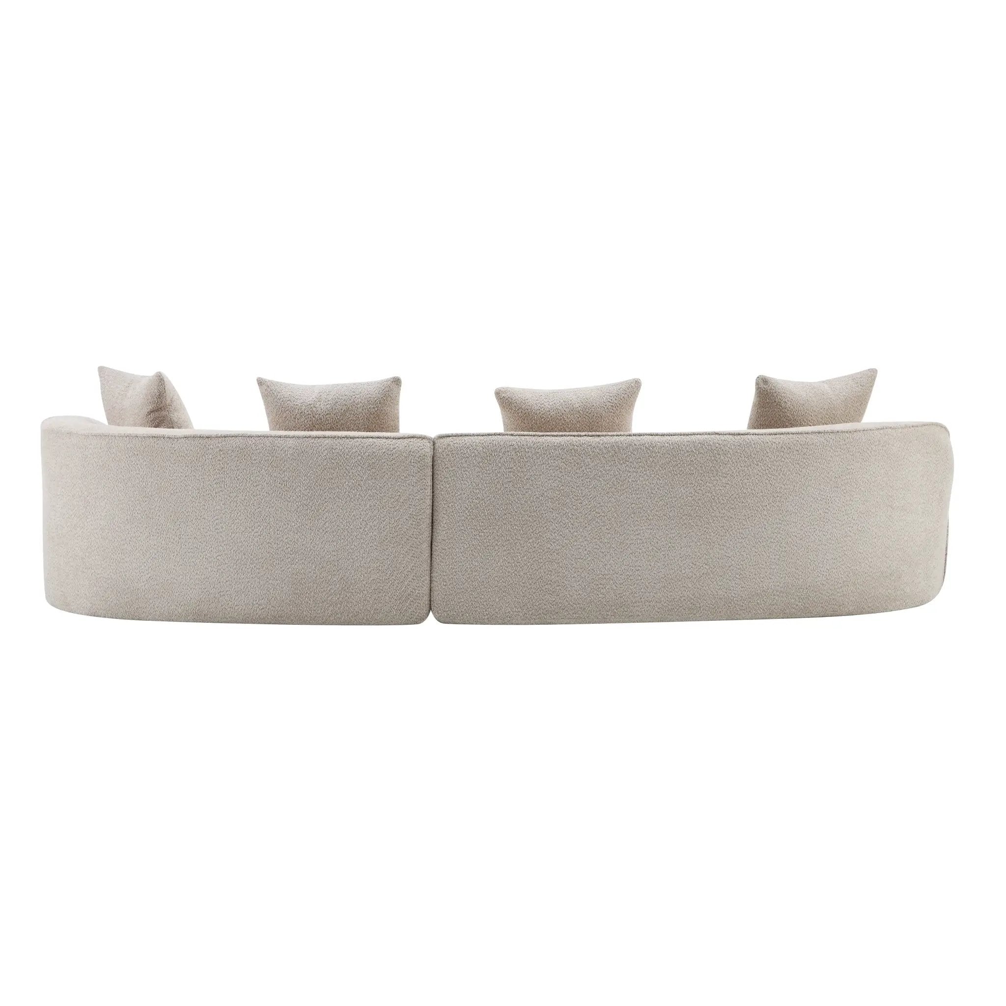 126" Curved Sectional Sofa (Almond-D28 Full Foam) by HouseOfZazla