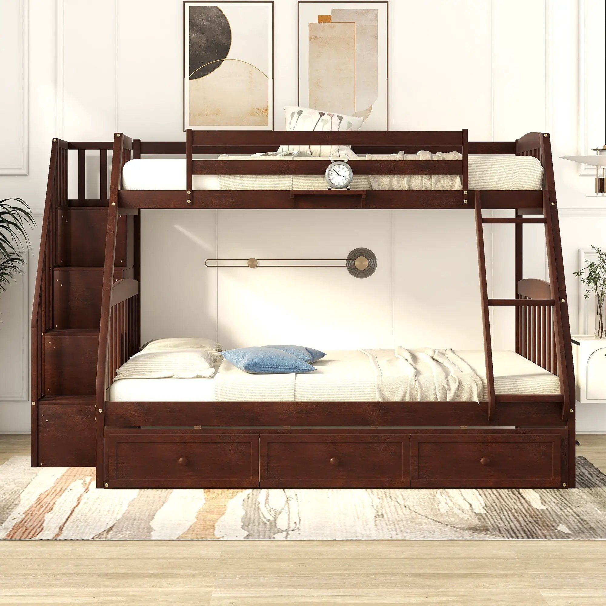 Bunk Bed With Drawers, Ladder And Storage Staircase by HouseOfZazla