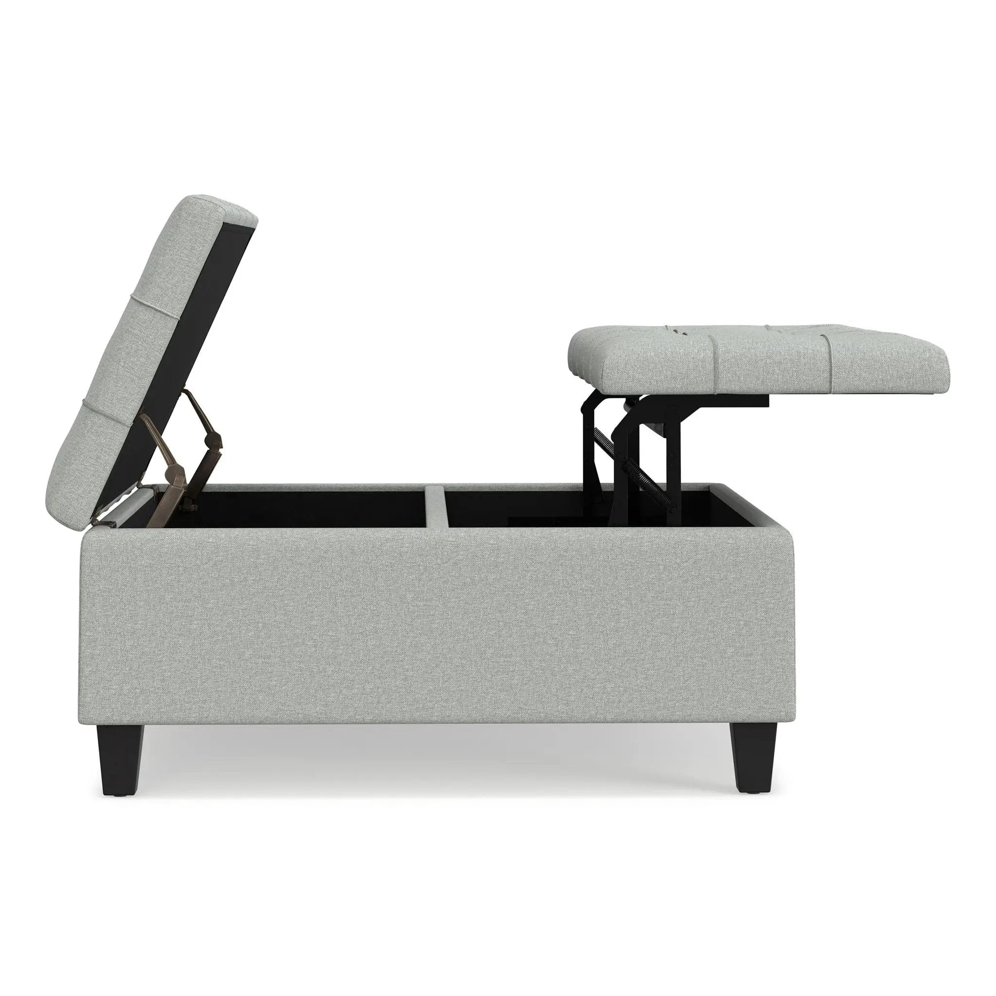 Harrison - Coffee Table Storage Ottoman Lift Top - Stone Gray by HouseOfZazla