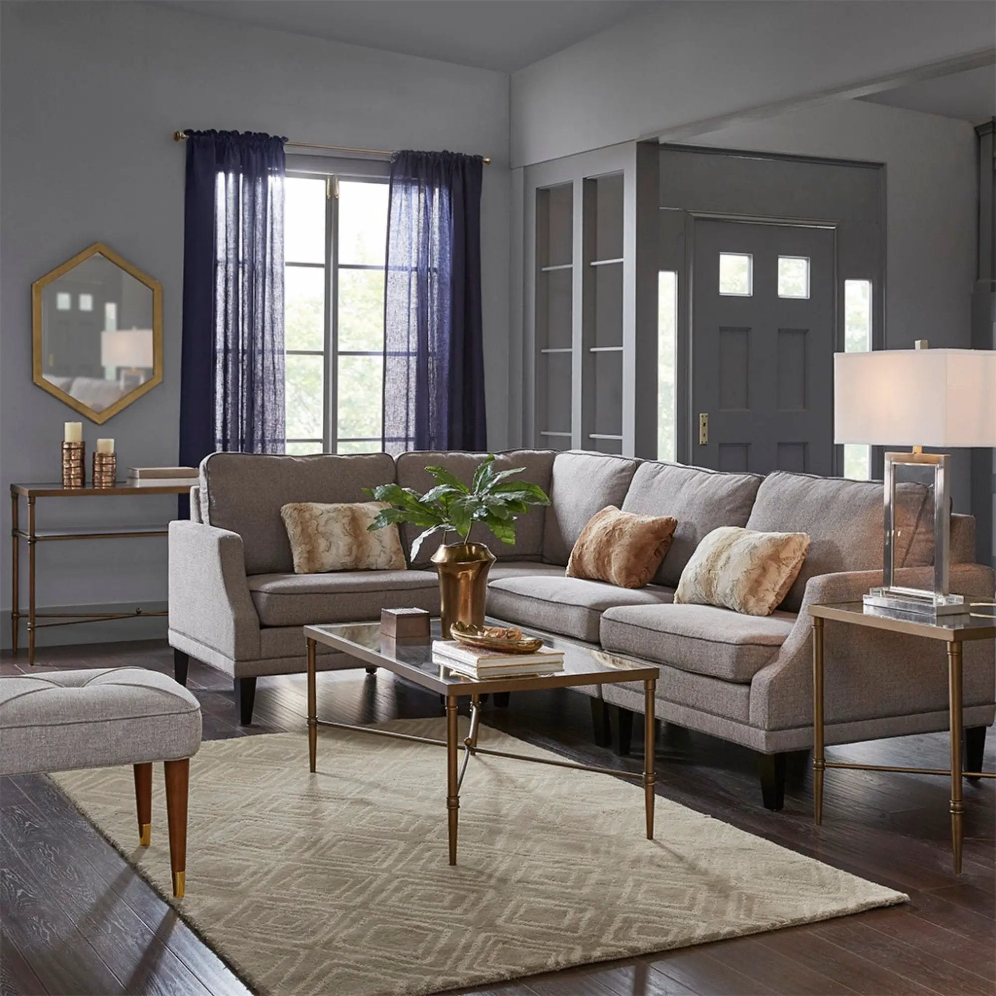 Metal Rectangle Coffee Table With Tempered Glass Top - Bronze by Unique Piece Furniture
