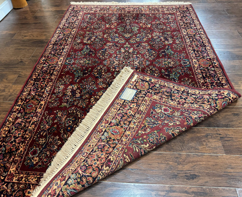 5.9 x 9 Karastan Rug Red Sarouk Rug #785, 100% Wile Pile Carpet, Original 700 Series, Vintage by Jewel Rugs