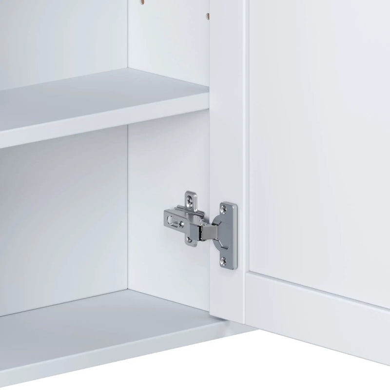 Bathroom Wall Storage Cabinet With Mirror And Adjustable Shelf, 6 Open Shelves by HouseOfZazla