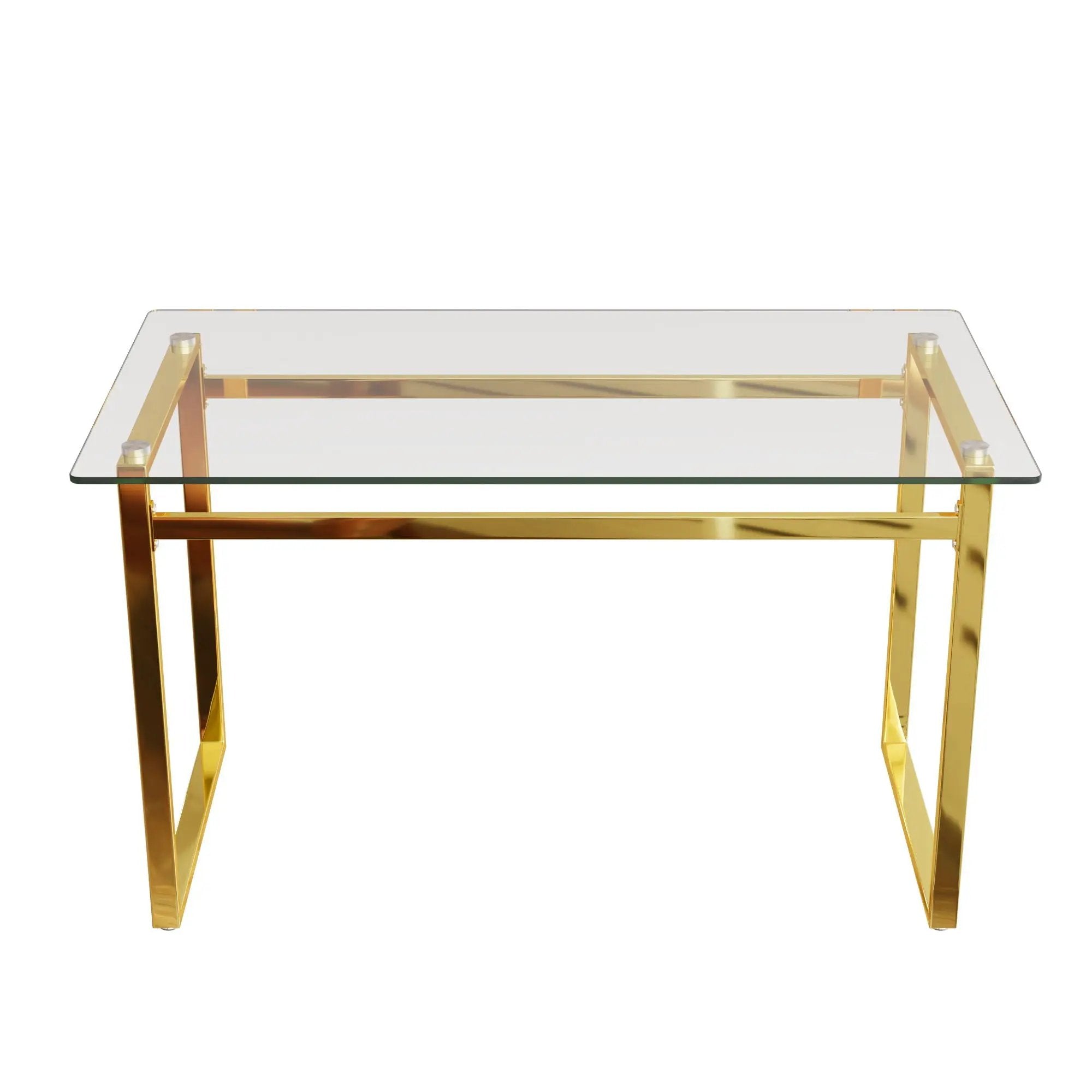 Modern Minimalist Rectangular Dining Table With Tempered Glass Top by HouseOfZazla