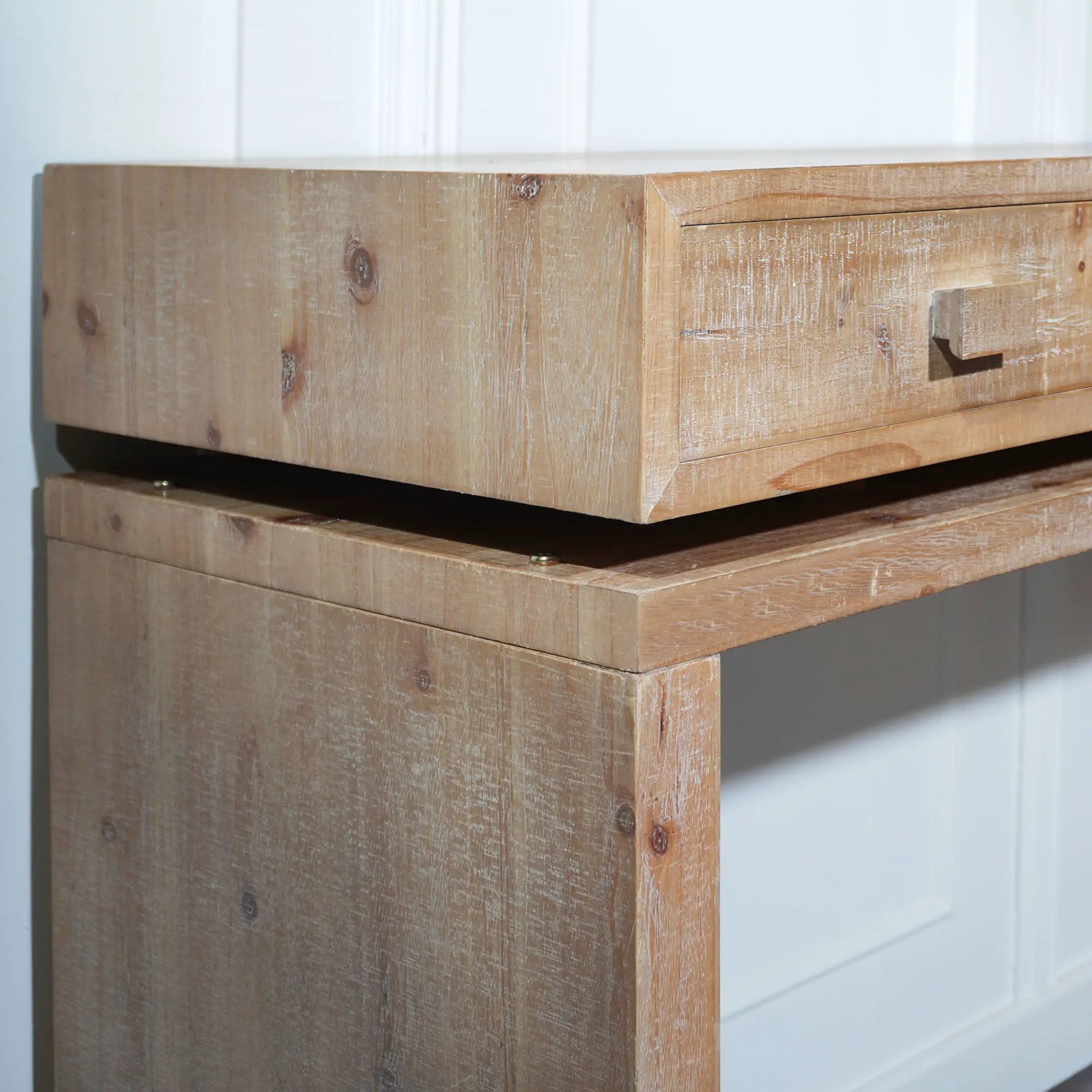 Rustic Wood Console Table With 3 Drawers Entryway Table For Hallway, Foyer, Or Office - Natural / Natural & Light Brown / Natural Wood / Natural Wood Wash / Natural / Rustic by HouseOfZazla