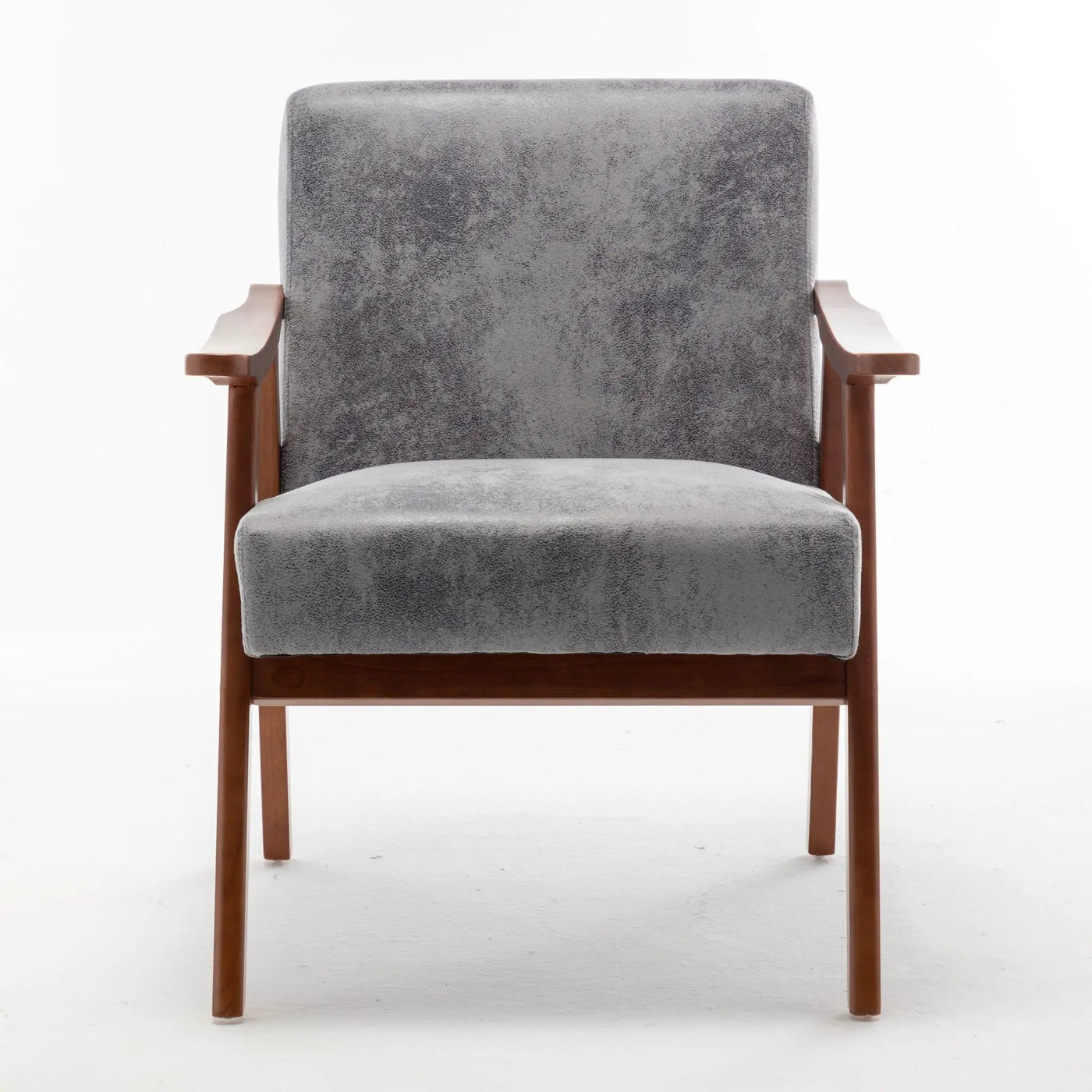 Mid Century Modern Accent Chair With Solid Wood Frame And Extra Thick Backrest by HouseOfZazla
