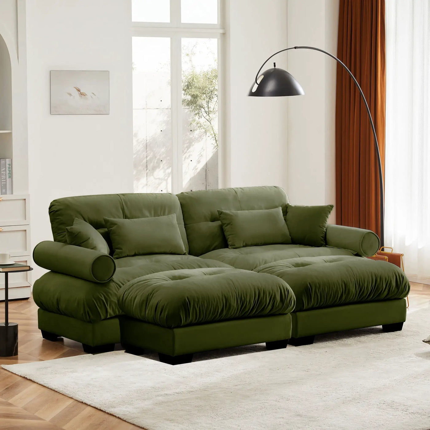 Super Comfort Oversized Modular Sectional Sofa With Movable Ottoman by Unique Piece Furniture