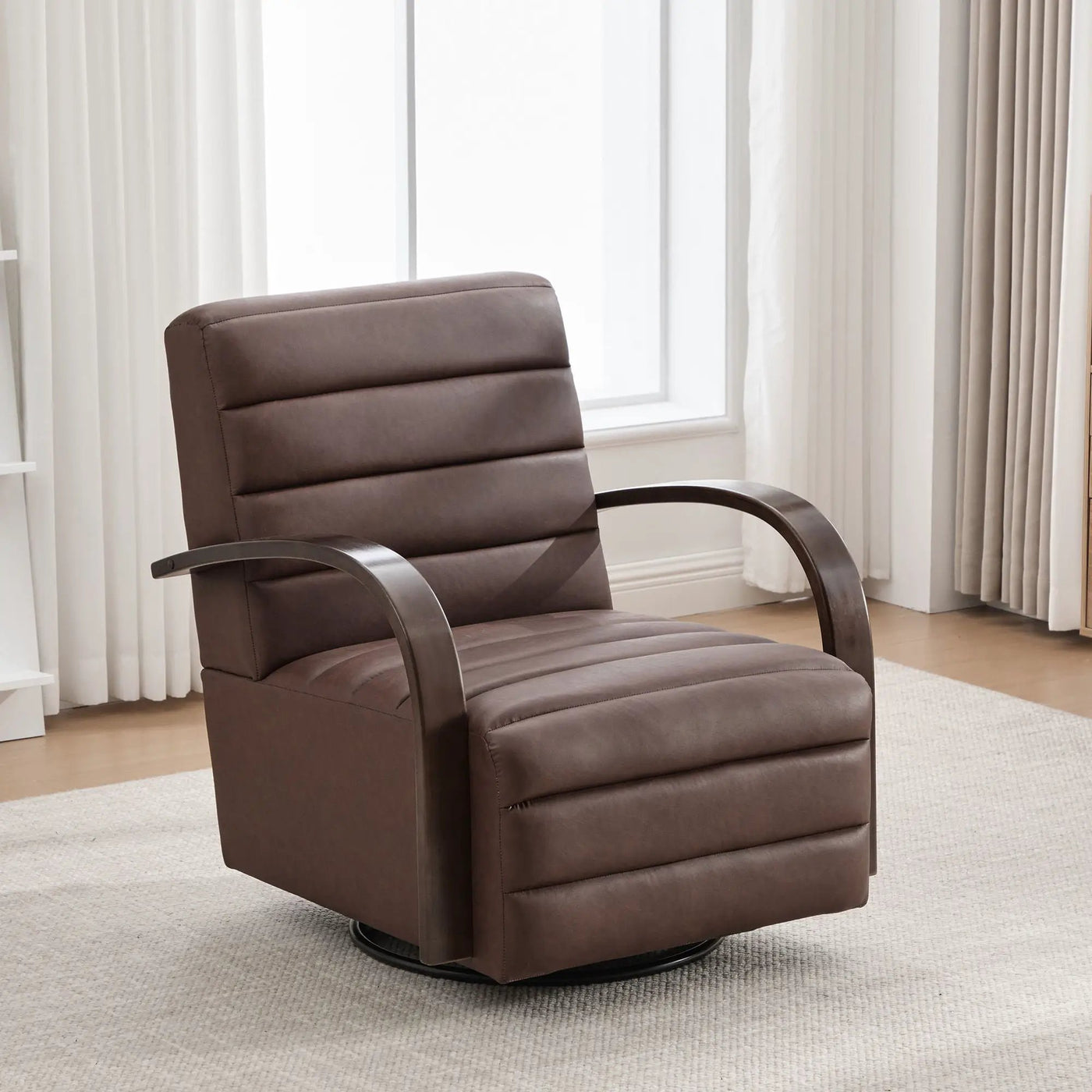 360° Swivel Accent Chair With Armrests, Comfy Lounge by Unique Piece Furniture