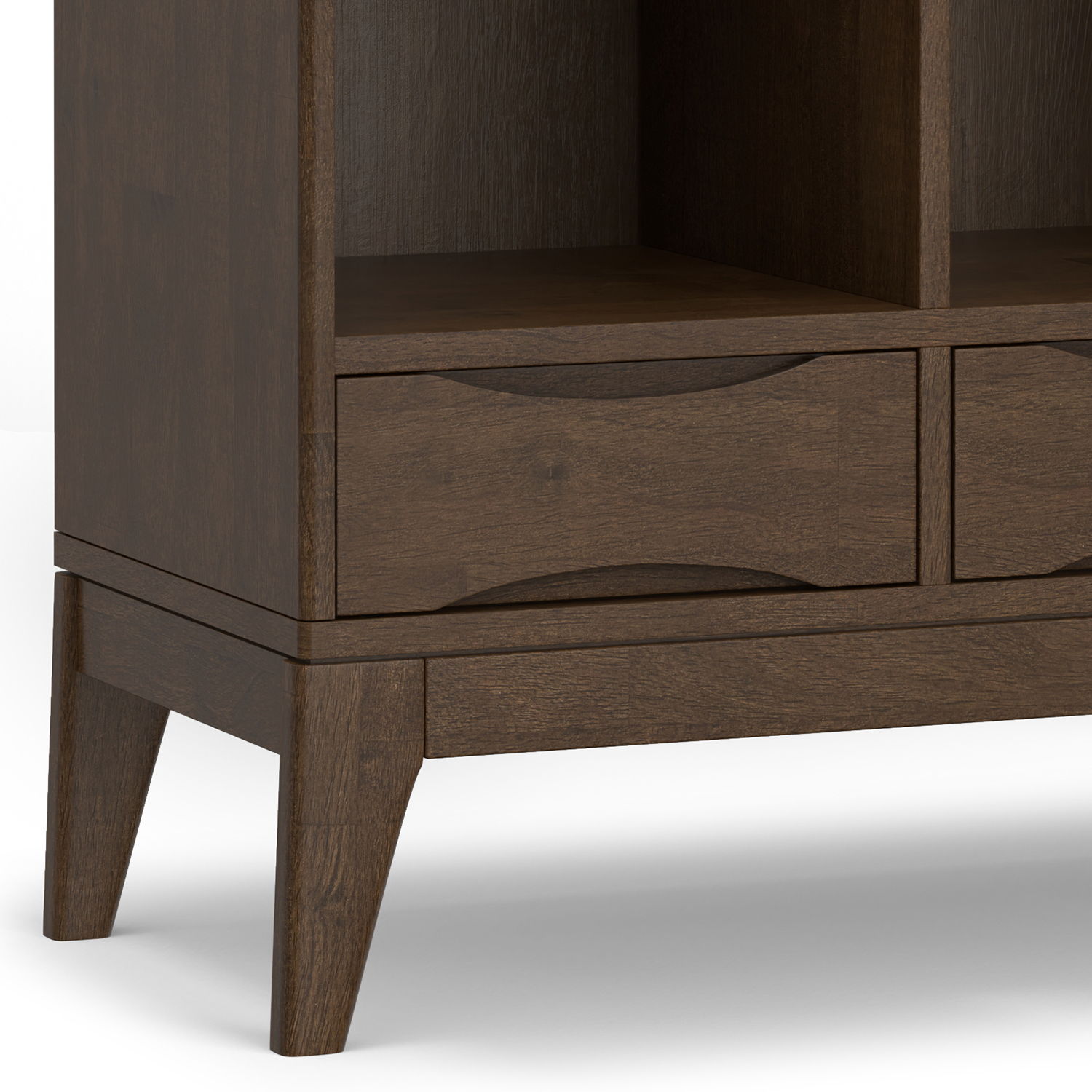 Harper - Low 6 Cube Storage With Drawers - Walnut Brown by HouseOfZazla