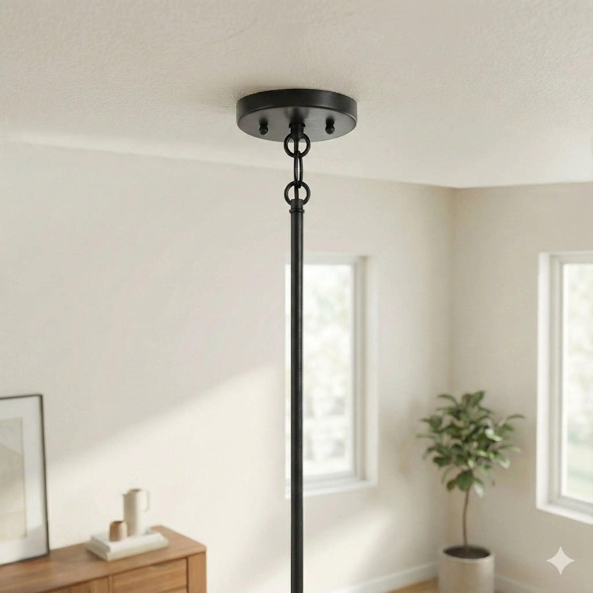 Essence - Single Lights Pendant With Shade - Black / Rattan by Unique Piece Furniture