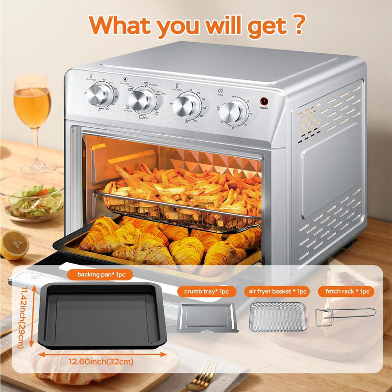 Plum Chef Air Fryer Oven 27.5QT, 6-in-1 Countertop Oven by HouseOfZazla