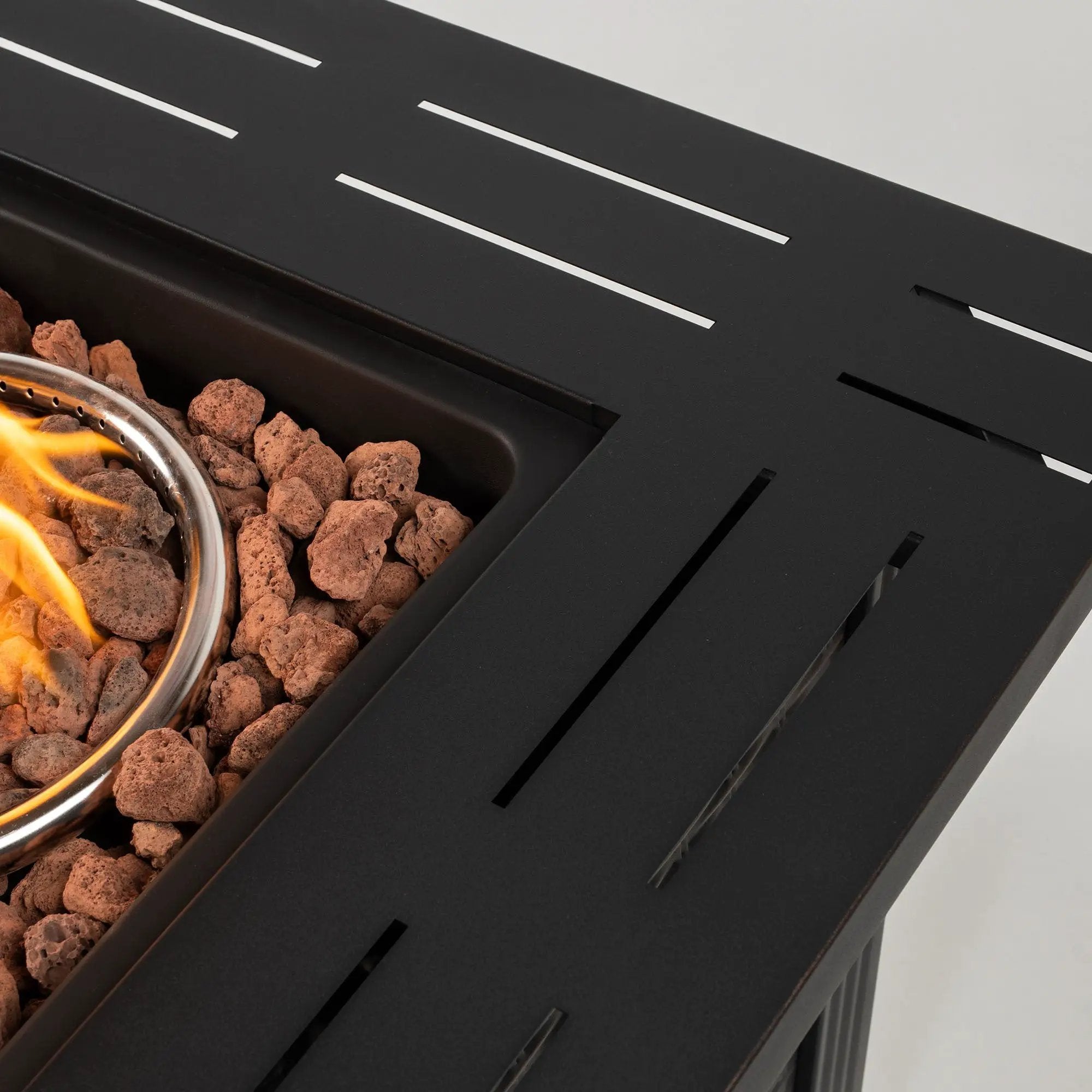 28" Propane Gas Fire Pit Table, 50000 BTU Square Steel Fire Pit by HouseOfZazla