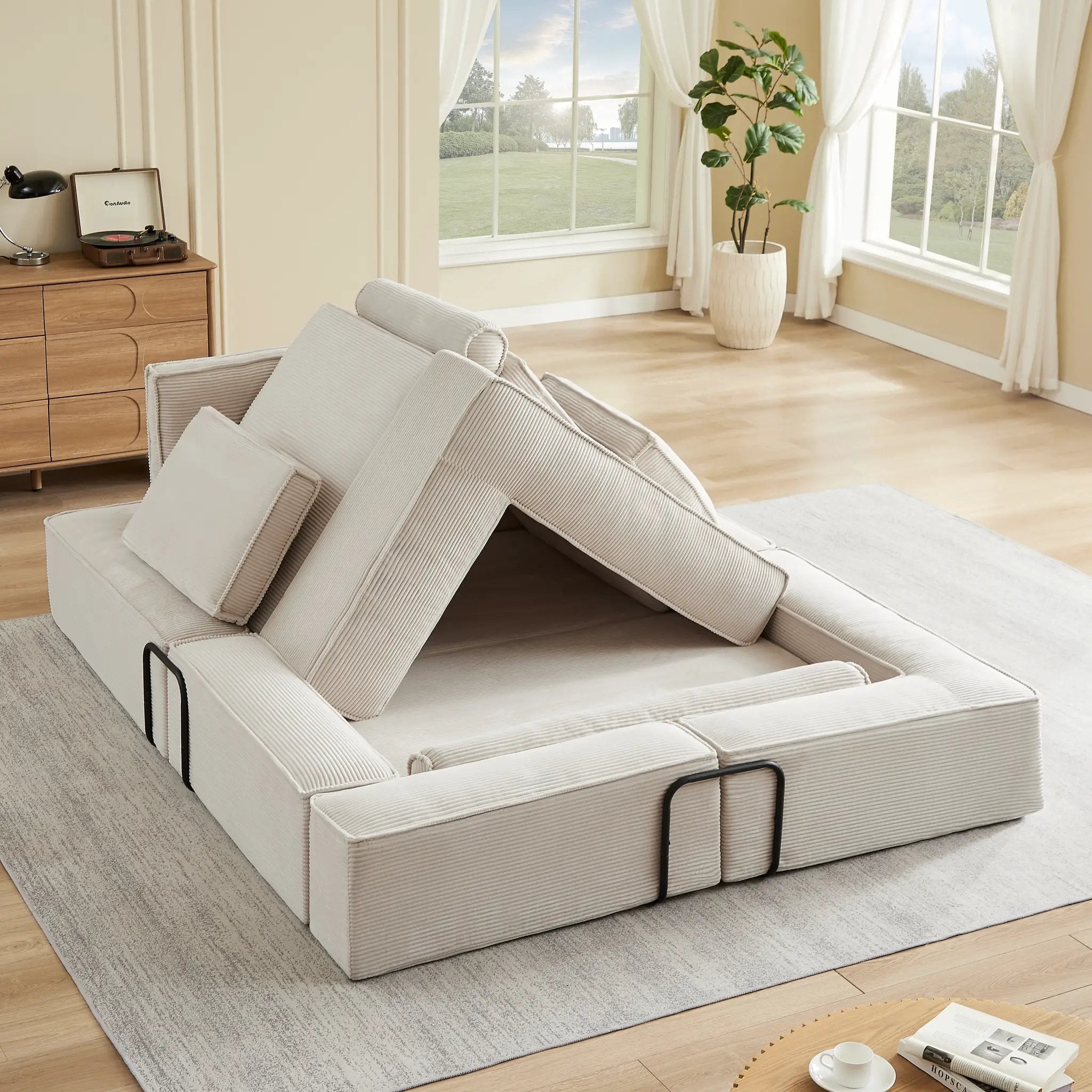 Large Modern Corduroy Sofa Can Be Freely Combined by HouseOfZazla