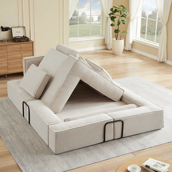 Large Modern Corduroy Sofa Can Be Freely Combined