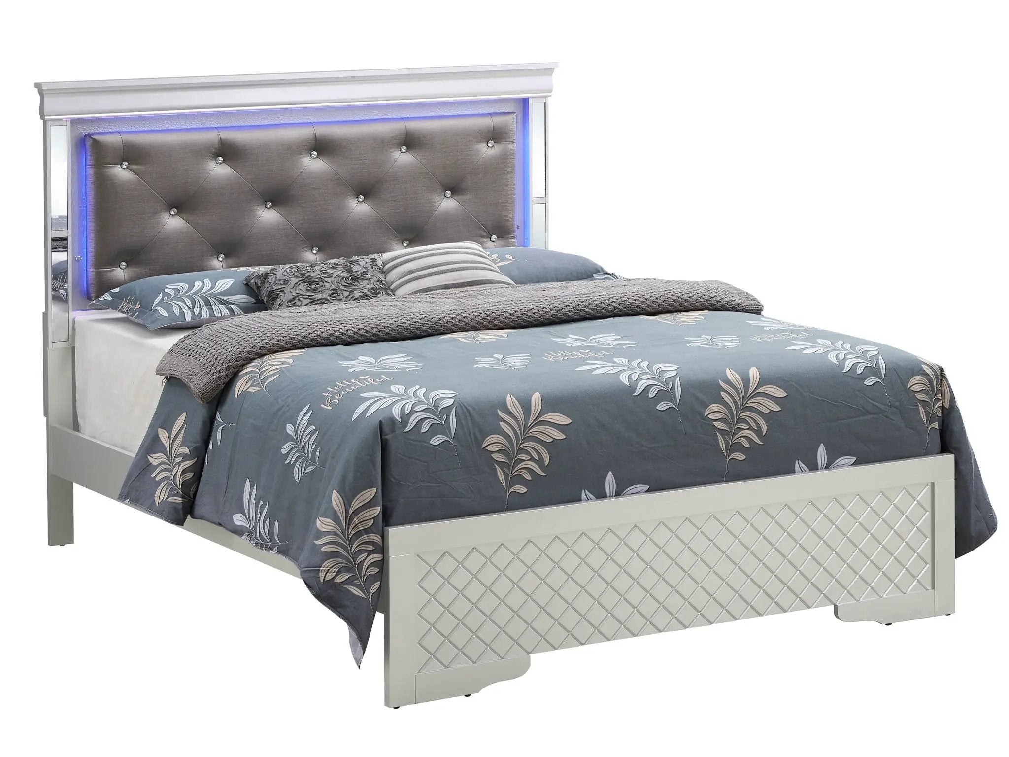 Bed With LED Light Accents Headboard by HouseOfZazla