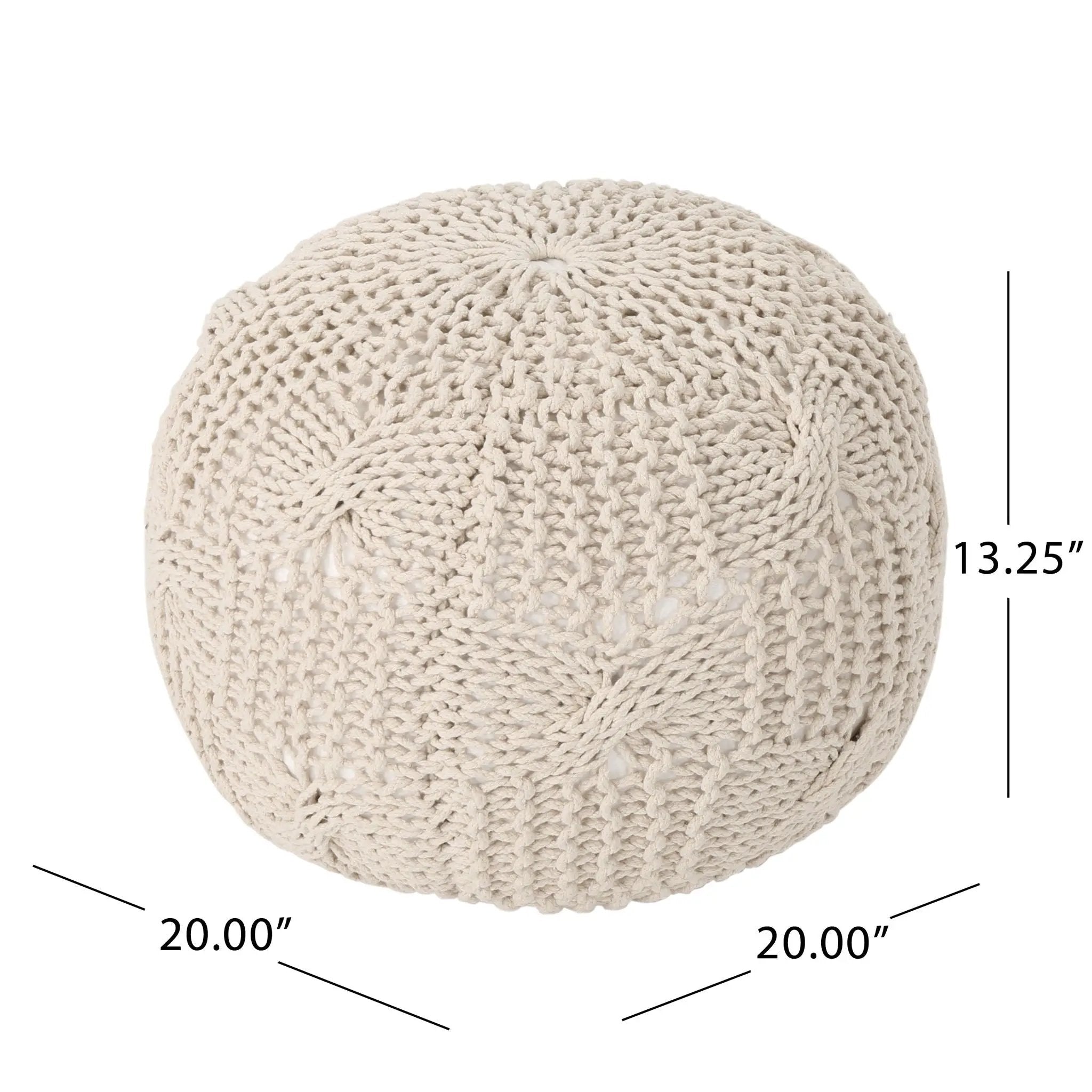 Bordeaux - Knitted Round Pouf by Unique Piece Furniture