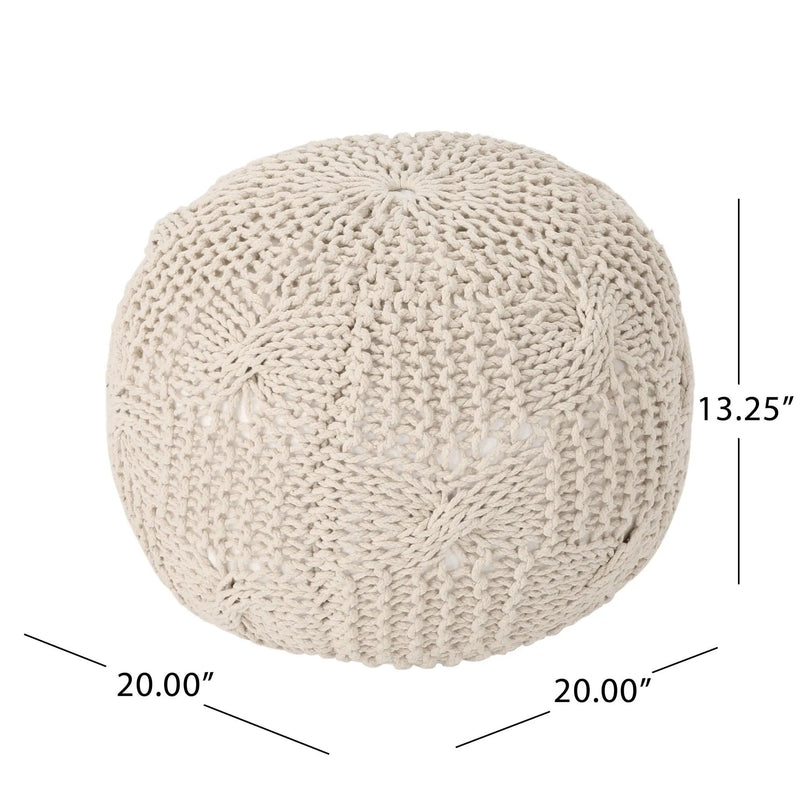 Bordeaux - Knitted Round Pouf by Unique Piece Furniture