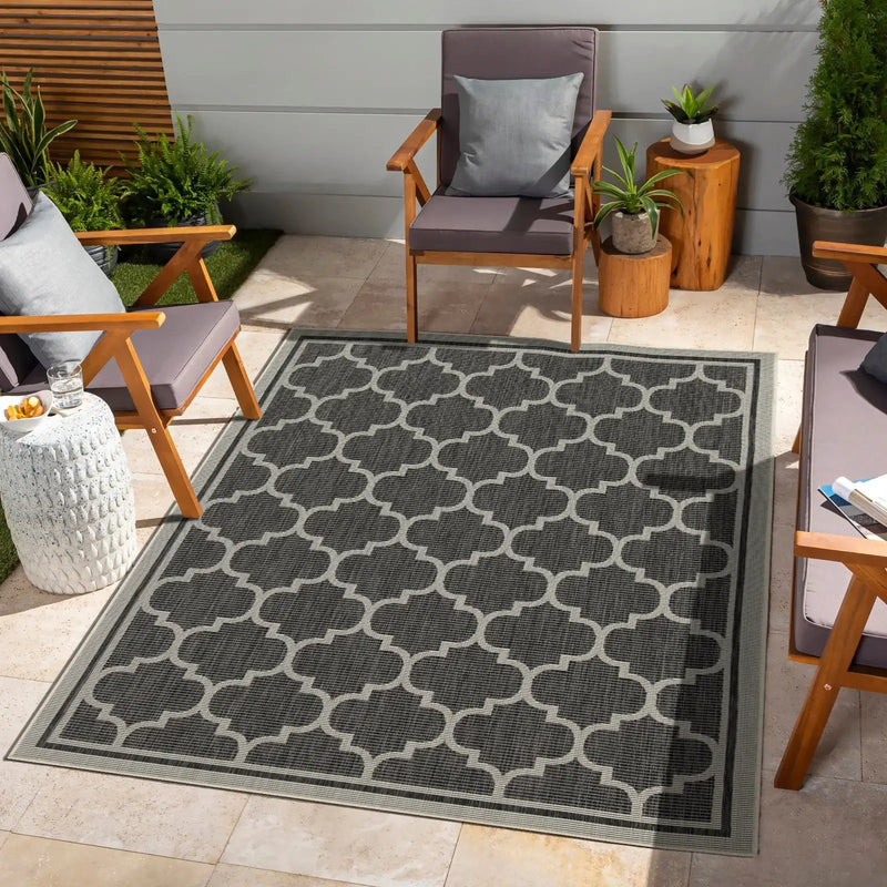 Sunshine GC_HAR2005 Anthracite 5 ft. 3 in. x 7 ft. 3 in. Area Rug by HouseOfZazla