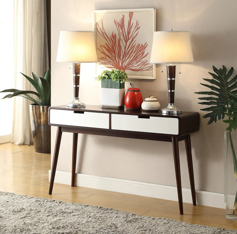 Christa - Sofa Table - White / Espresso by HouseOfZazla