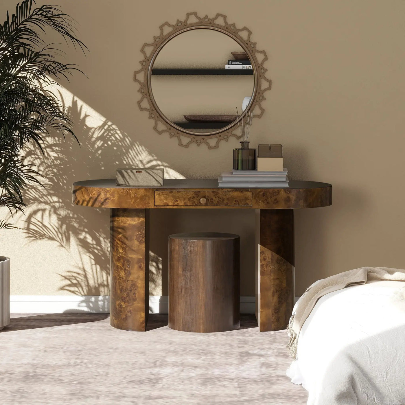 Jesse - Single Drawer Oval Computer Desk by Unique Piece Furniture