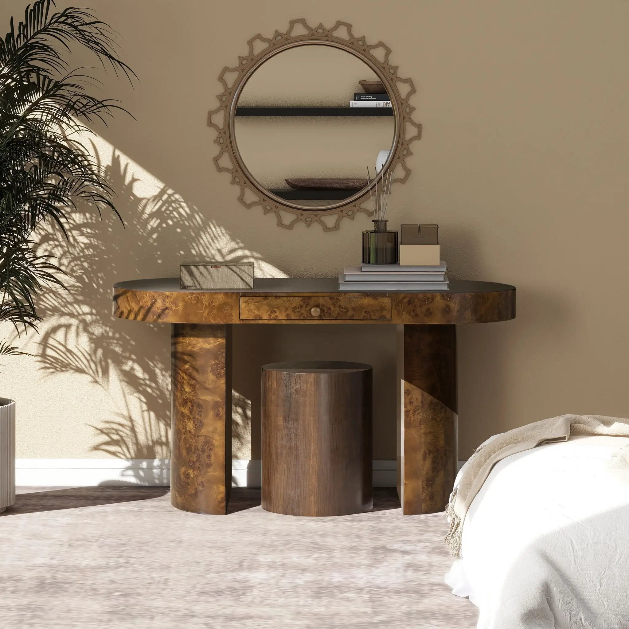 Jesse - Single Drawer Oval Computer Desk by Unique Piece Furniture