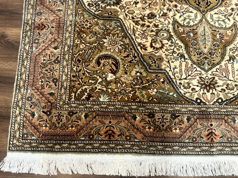 Turkish Sivas Rug 6x9, Floral Medallion, Vintage Handmade Wool Carpet by Jewel Rugs