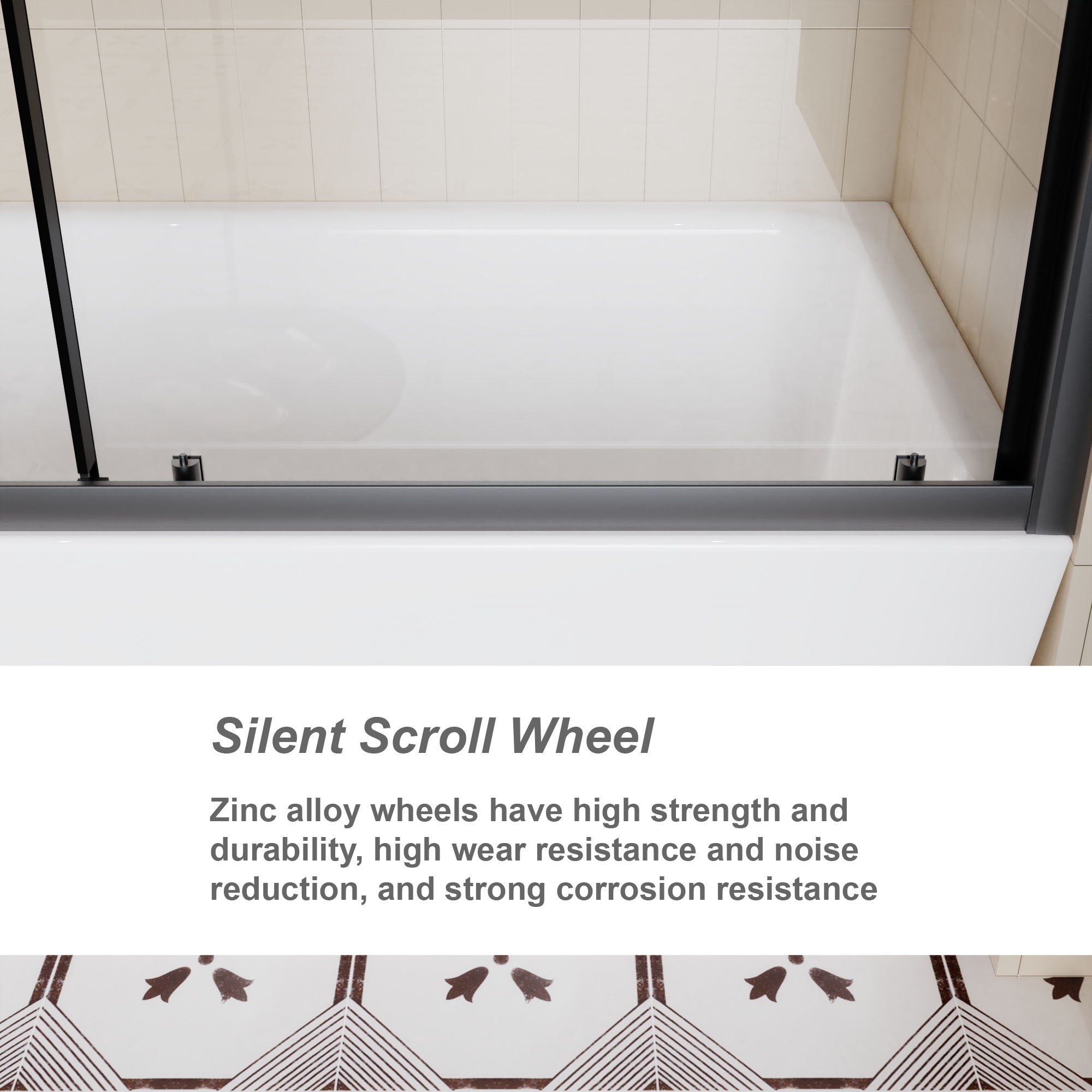 Sliding Shower Door For Bathtub - Matt Black by HouseOfZazla