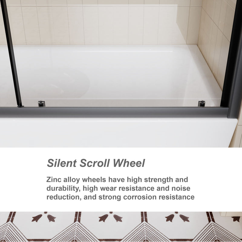 Sliding Shower Door For Bathtub - Matt Black by HouseOfZazla
