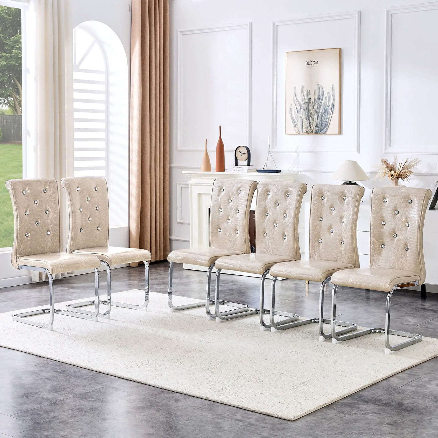 Elegant Design Upholstered Dining Chairs by Unique Piece Furniture