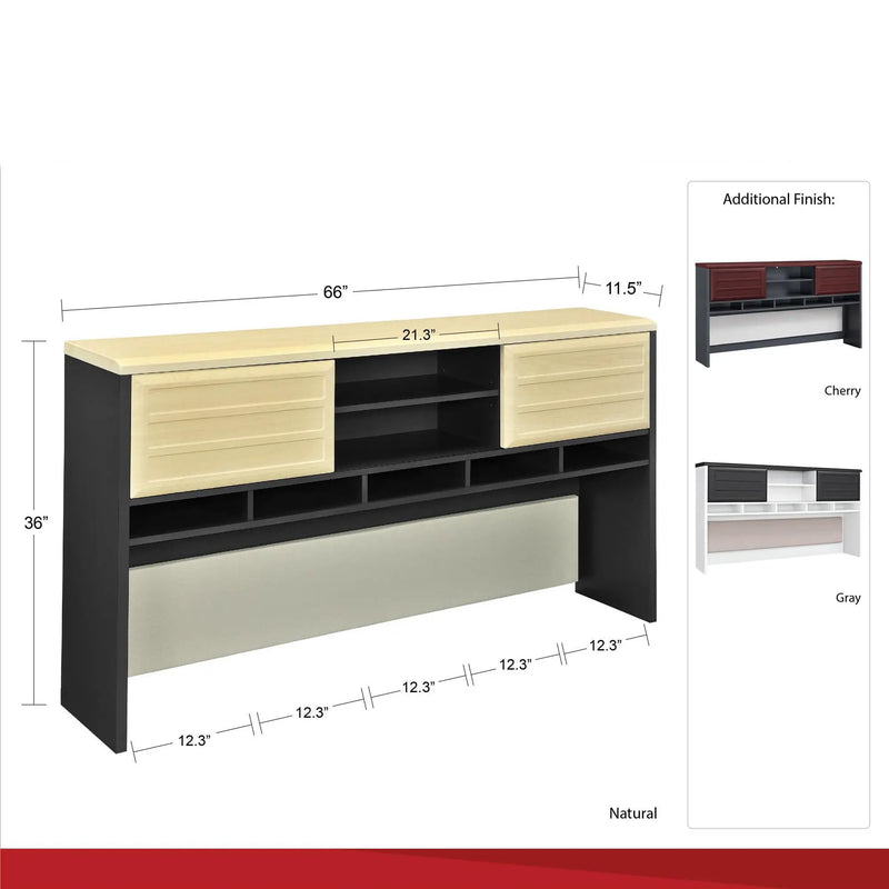 Pursuit - Hutch With Open And Concealed Compartments - Cherry by Unique Piece Furniture