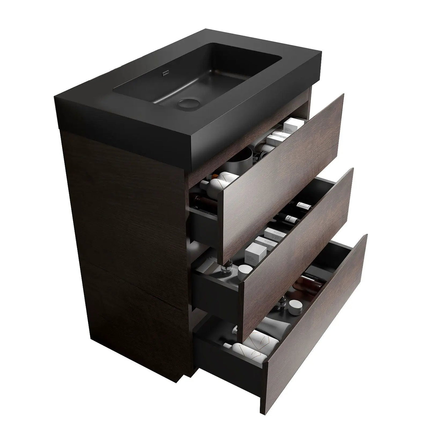 Alice - Bathroom Vanity With Large Storage Freestanding Bathroom Vanity, Sink For Modern Bathroom, One-Piece Sink Basin Without Drain And Faucet by HouseOfZazla