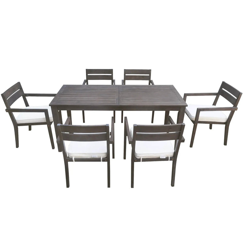U_Style 7 Pieces Acacia Wood Outdoor Dining Set with Cushions by HouseOfZazla