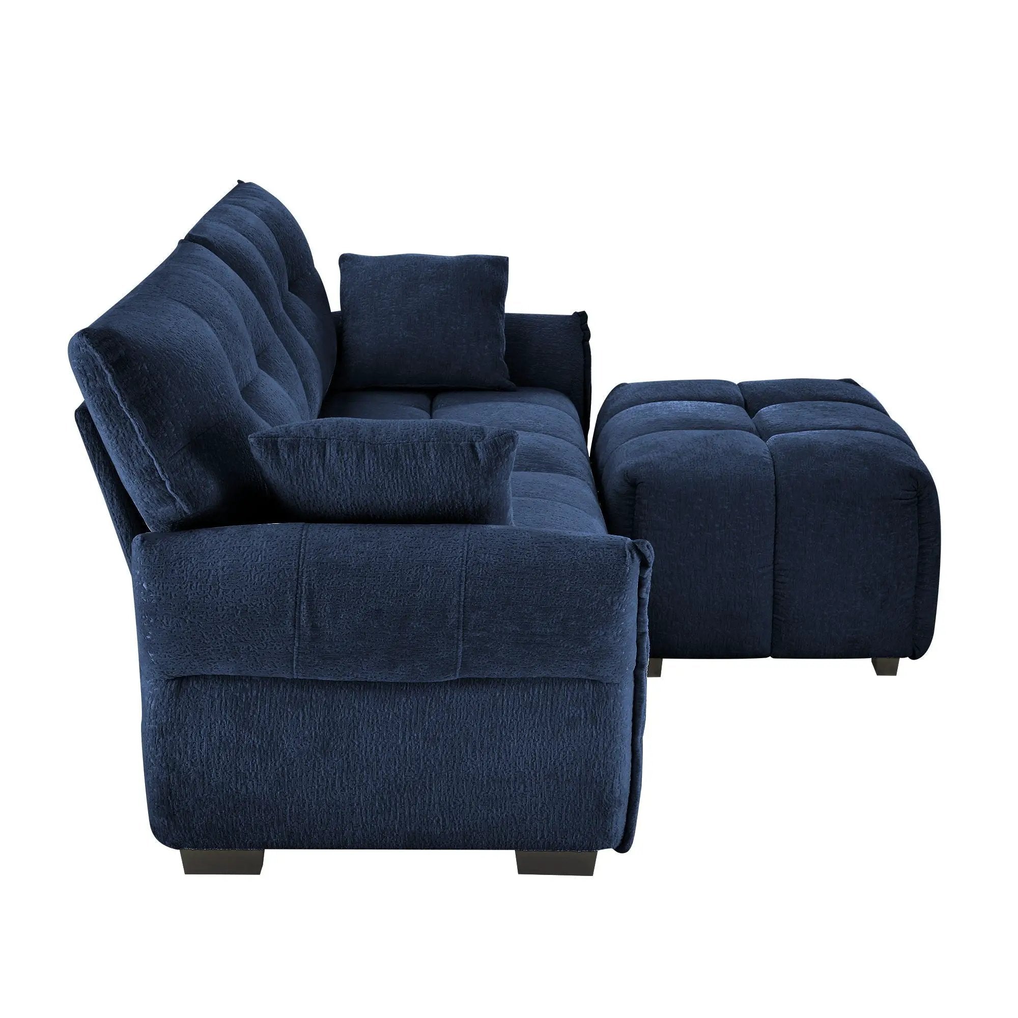 Sofa Set With Ottoman And Pillows, Textured, High Resilience Cushions by HouseOfZazla