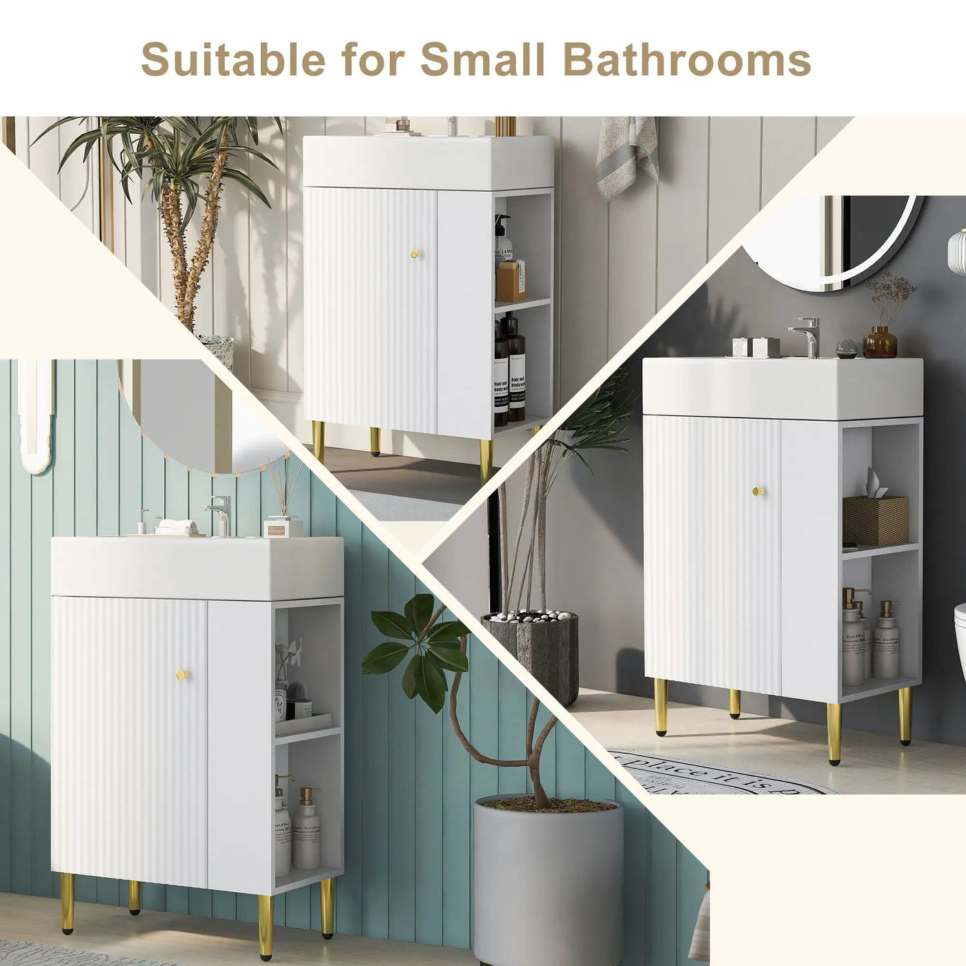 Bathroom Vanity, Combo Cabinet, Bathroom Storage Cabinet, Single Ceramic Sink by HouseOfZazla