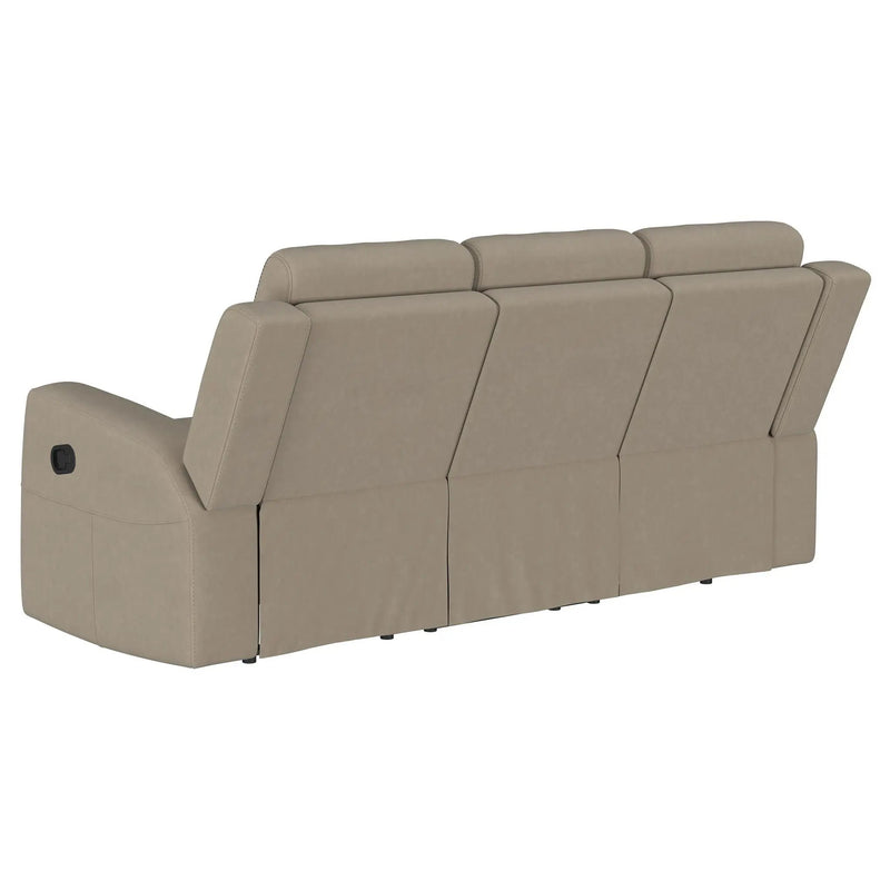 Brentwood Upholstered Motion Reclining Sofa Taupe by Unique Piece Furniture