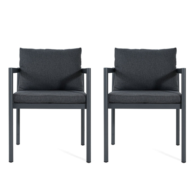 7 Piece Outdoor Dining Set With Table And 6 Chairs - Black / Gray / Teak by HouseOfZazla