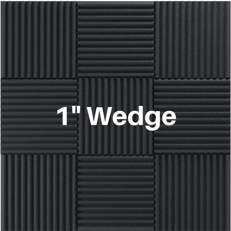 1 Inch Acoustic Foam Wedge Style Panels - 13 Color Options by SoundAssured