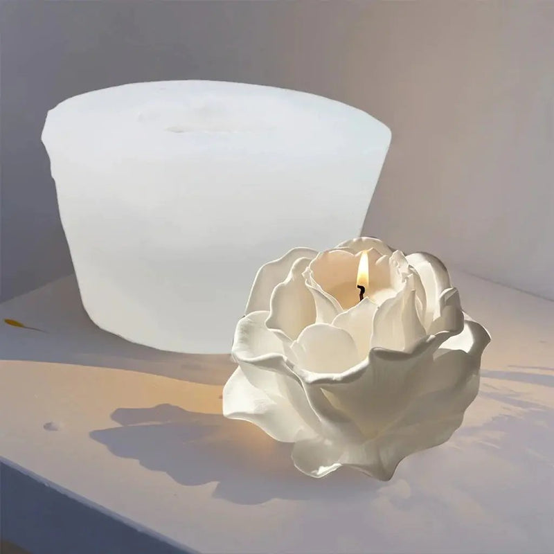 1pc 3D Elegant Rose Silicone Mold - Reusable Flexible DIY Candle, Resin Art, Handmade Soap & Clay Making, Exquisite Petal Design, Home Decor, Valentine'S Day Gift, Floral Shape, for Craft Enthusiasts by House Of Avana