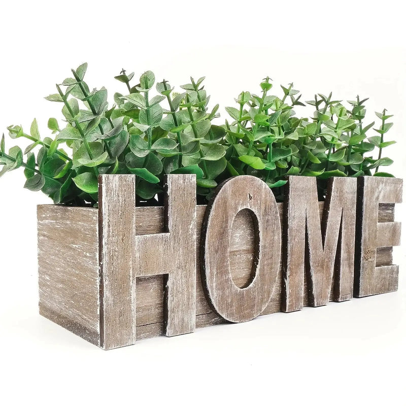 1pc, Artificial Eucalyptus Potted Plant, Fake Green Plant With Wooden Pot For Spring Summer Gift Ideas, Home Office Garden Wedding Kitchen Shower Room Decoration by House Of Avana