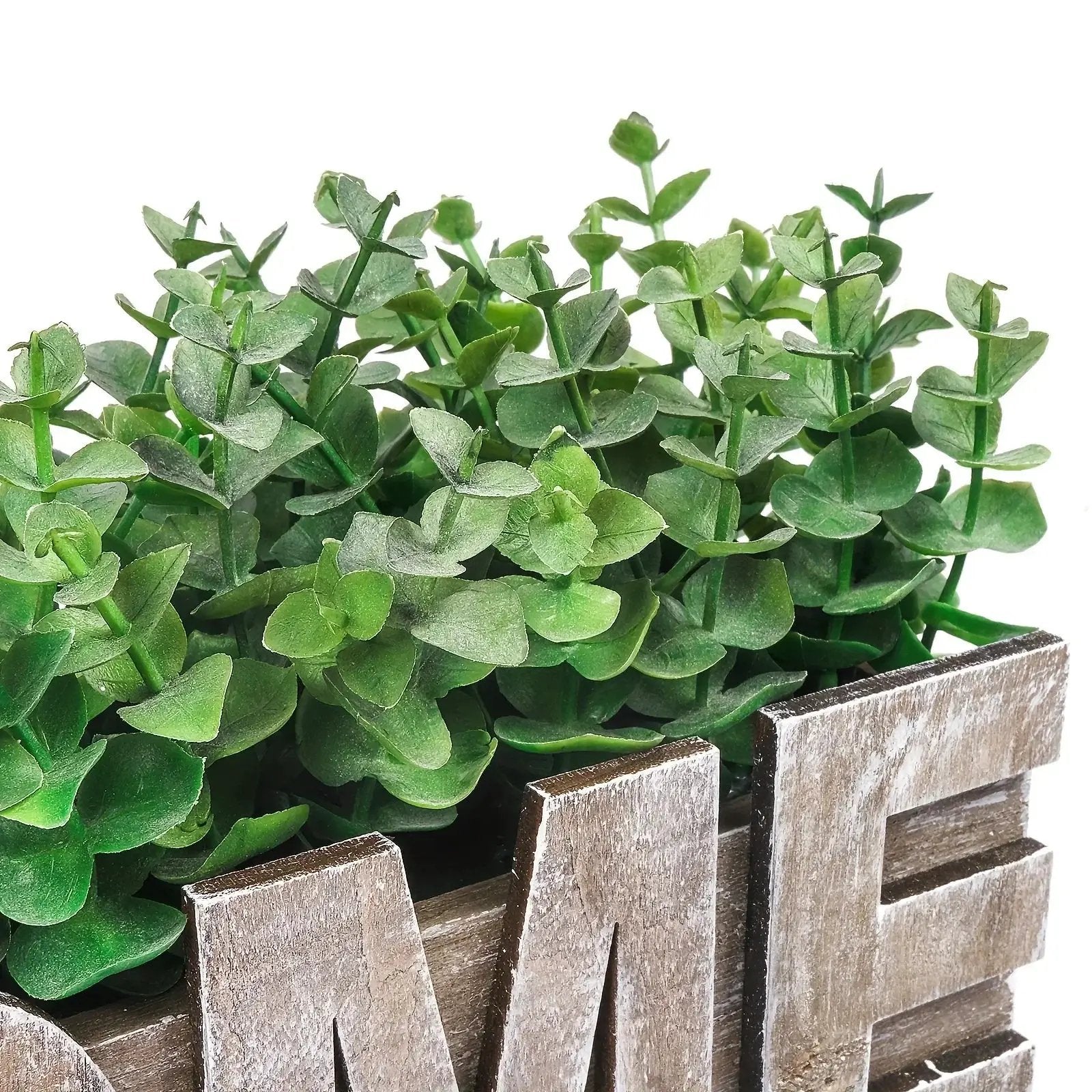 1pc, Artificial Eucalyptus Potted Plant, Fake Green Plant With Wooden Pot For Spring Summer Gift Ideas, Home Office Garden Wedding Kitchen Shower Room Decoration by House Of Avana