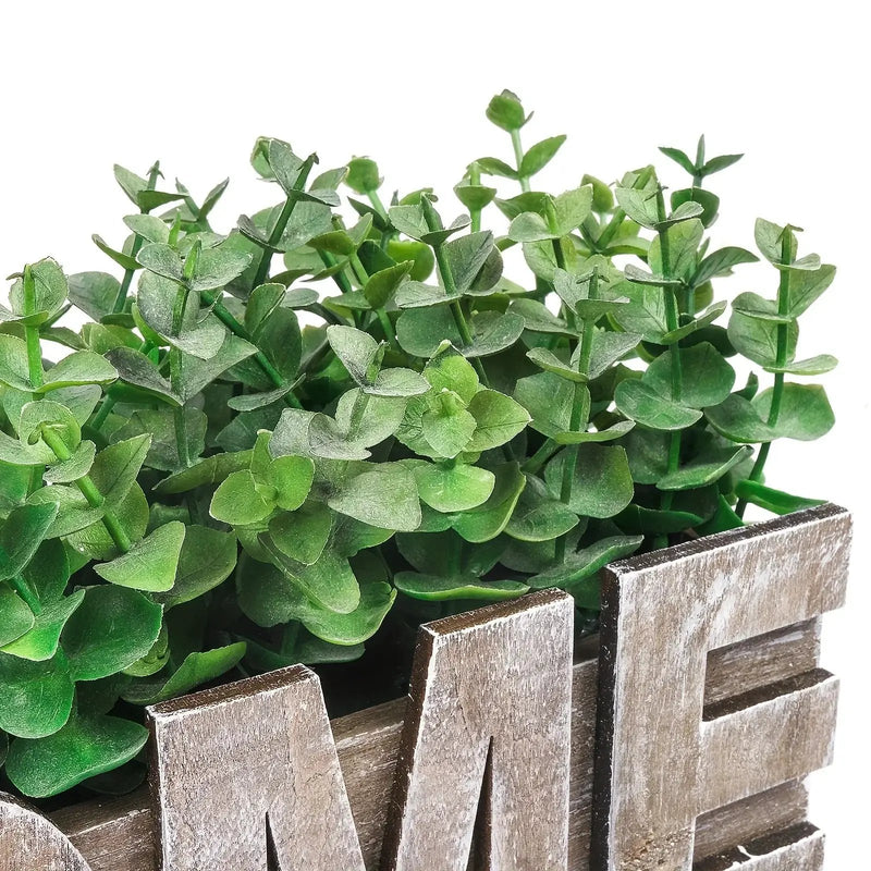 1pc, Artificial Eucalyptus Potted Plant, Fake Green Plant With Wooden Pot For Spring Summer Gift Ideas, Home Office Garden Wedding Kitchen Shower Room Decoration by House Of Avana