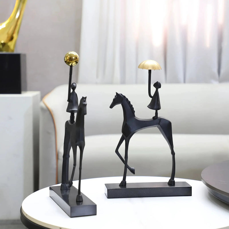 1pc Creative Cast Iron Metal Horse Ornament Home Living Room Luxury Decorative TV Cabinet Bar Tabletop Decoration by House Of Avana
