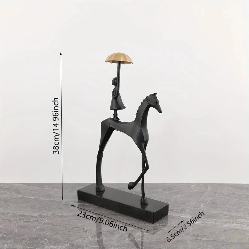 1pc Creative Cast Iron Metal Horse Ornament Home Living Room Luxury Decorative TV Cabinet Bar Tabletop Decoration by House Of Avana